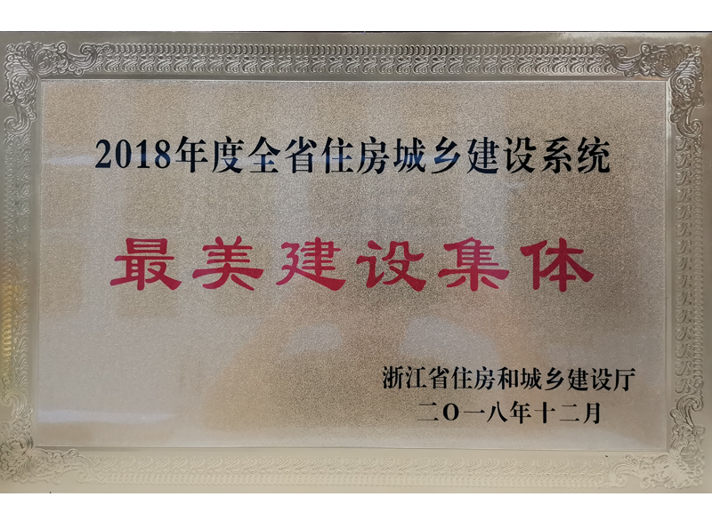 2018年度浙江省住房城鄉(xiāng)建設(shè)系統(tǒng)最美建設(shè)集體